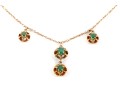 Sleek 14K Stationed Emerald Pendant Necklace