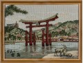 Japanese Torii Gate Needlepoint Embroidery 