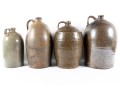 Four Antique North Carolina Glazed Stoneware Jugs