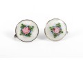 Vintage Sterling Silver Guilloche Enameled Floral Jewelry