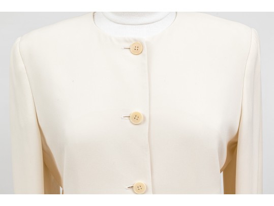 Calvin Klein/Bergdorf Goodman Beautiful Ivory Silk Blazer,  Size 10