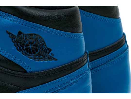 Nike Chic Leather High Top Air Jordans, Black, Blue, White, Size 11