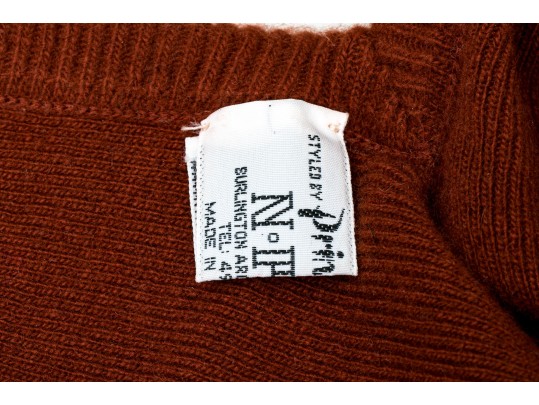 N.Peal Striking Rust 100% Cashmere Wrap, OSFA