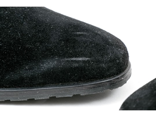 Salvatore Ferragamo Handsome Black Suede Loafer, Size 10B