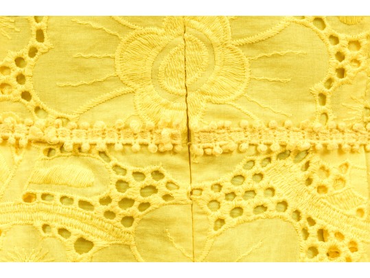 Nanette Lepore Adorable Yellow Cotton Eyelette Cap Sleeve Dress, Size 4