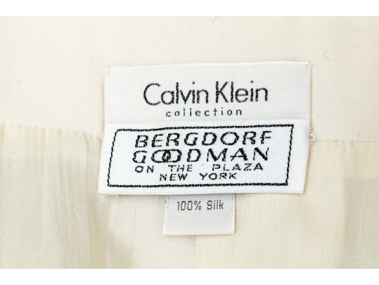 Calvin Klein/Bergdorf Goodman Beautiful Ivory Silk Blazer,  Size 10