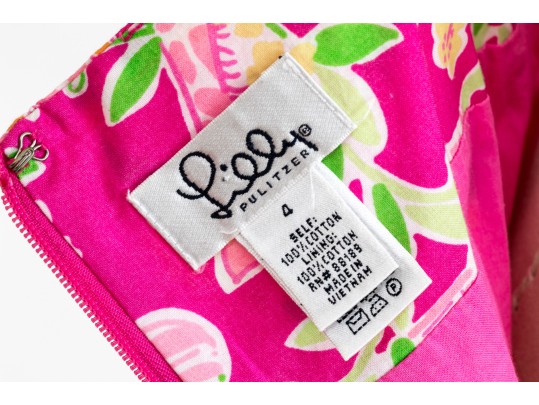 Lilly Pulitzer Fun Hot Pink Floral Tank Dress, Size 4