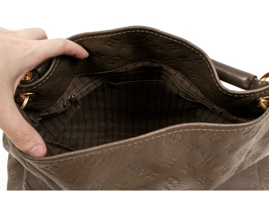 Louis Vuitton Beautiful Brown Taupe Embossed Leather Hobo Bag