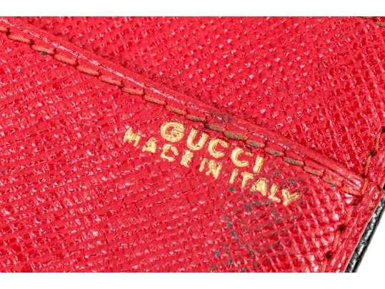 Gucci Vintage Saffiano Leather Wallet With Change Purse