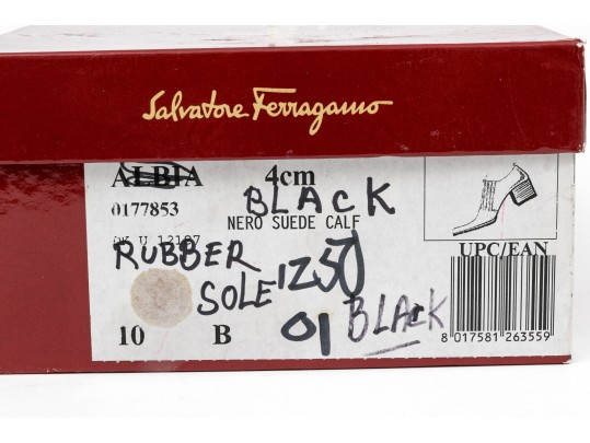 Salvatore Ferragamo Handsome Black Suede Loafer, Size 10B