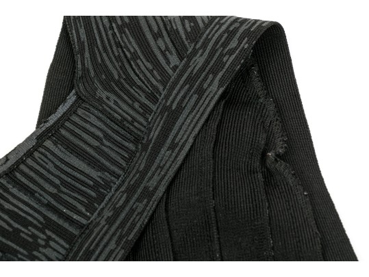 Hervé Léger Striking Black One Shoulder Sheath Dress, Size XS