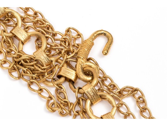 Spectacular Vintage 1970's Wide Cascading Metal Link Belt