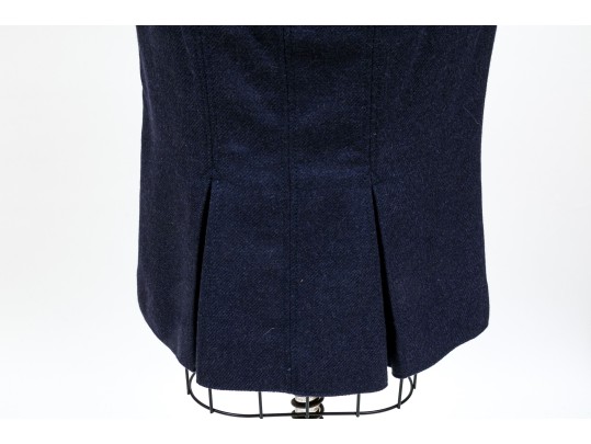 Blumarine Eye-catching Blue Wool And Cashmere Skirt Suit, Size 44 Italy (USA 8)
