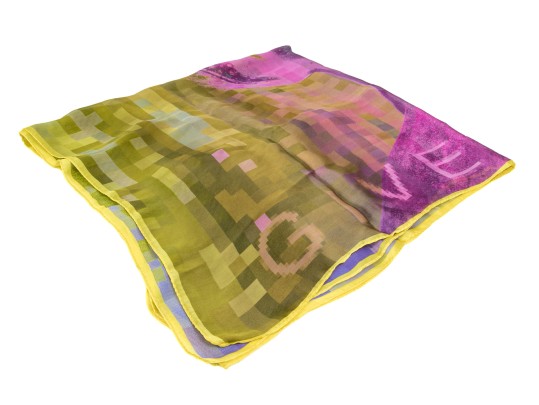 Givenchy Lovely Purple And Green Vintage Silk Scarf