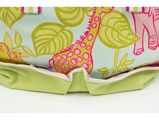 Lilly Pulitzer Cotton And Canvas Pink, Green And Blue Baby Bag