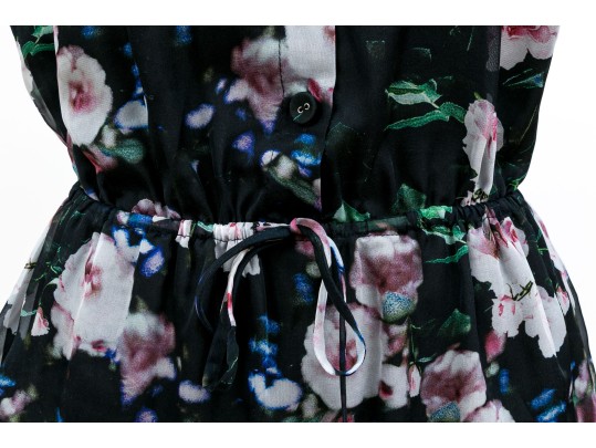 Rebecca Minkoff Breezy Short Sleeve Black Floral Mini Dress, Size Small