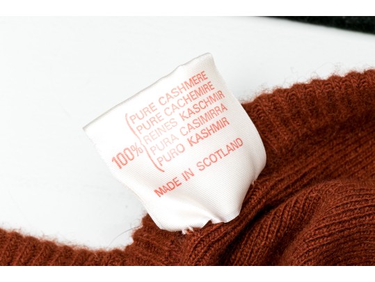 N.Peal Striking Rust 100% Cashmere Wrap, OSFA
