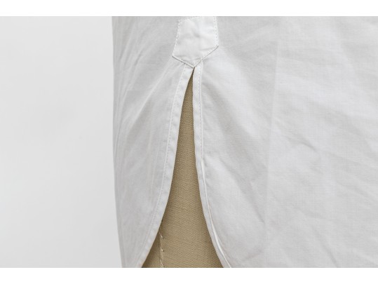 Balenciaga, Paris Edgy White Cotton Zip Front Collared Shirt, Size 38