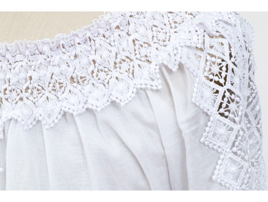 Charo Ruiz, Ibiza, Lovely White Cotton Lace Edged Maxi Dress, Size M