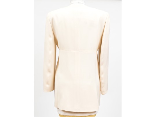 Calvin Klein/Bergdorf Goodman Beautiful Ivory Silk Blazer,  Size 10