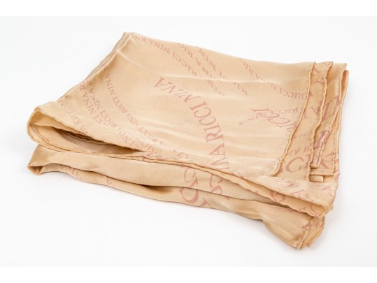 Halston, Nina Ricci, Laura Biagiotti Lot Of Three Pretty Vintage Silk Scarves