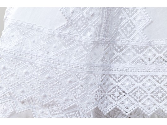Charo Ruiz, Ibiza, Lovely White Cotton Lace Edged Maxi Dress, Size M