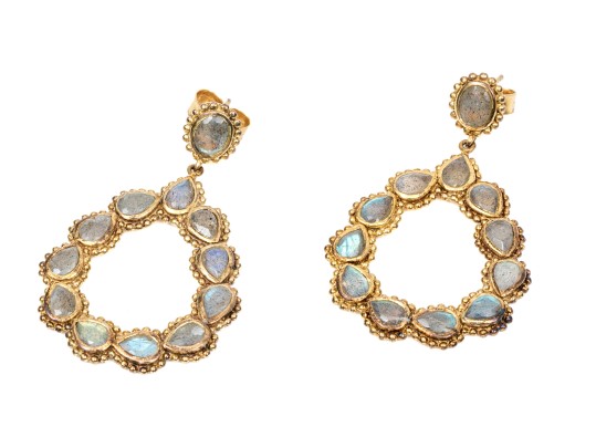 Stunning Sterling And Labradorite Pendant Earrings