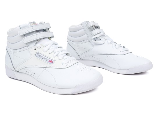 Reebok White Leather Classic Retro Velcro High Tops, Size 8