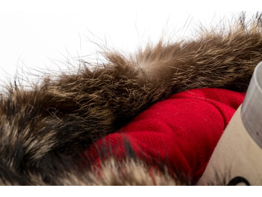The Tepper Collection NY Tannish Brown Raccoon Fur Hooded Zip Jacket