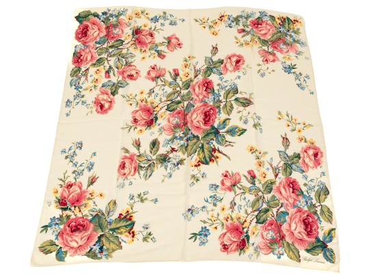 Ralph Lauren Lot Of Assorted Pastel Floral Motif Scarves