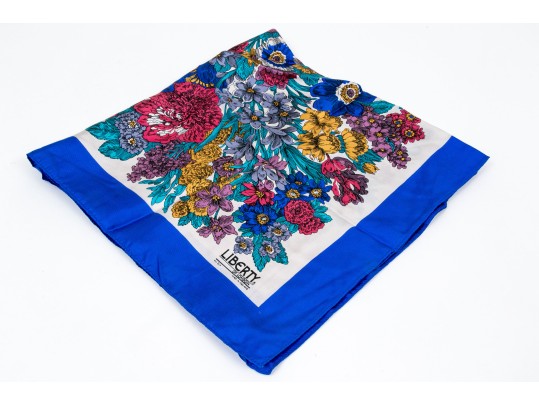 Assorted Lot Of Three Vintage Silk Scarves, Including Liberty