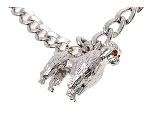 Sterling Silver Fun Poodle Motif Charm Bracelet