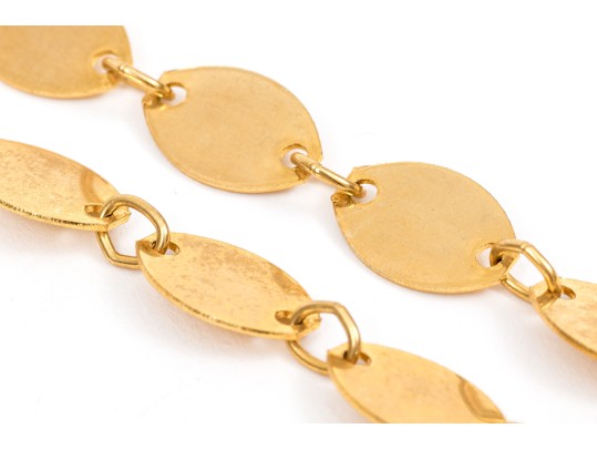 Pair Of Fabulous Vintage 1970's Gold Tone Metal Link Belts
