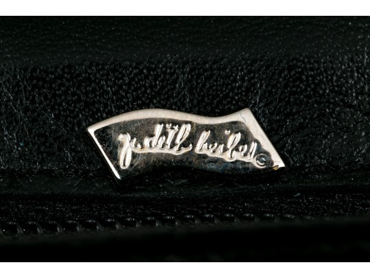 Judith Leiber Handsome Black Lizard Mini Purse/key Chain