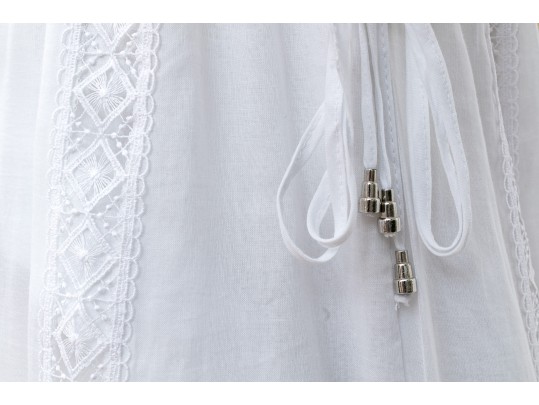 Charo Ruiz, Ibiza, Lovely White Cotton Lace Edged Maxi Dress, Size M