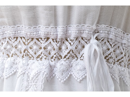 Charo Ruiz, Ibiza, Lovely White Cotton Lace Edged Maxi Dress, Size M