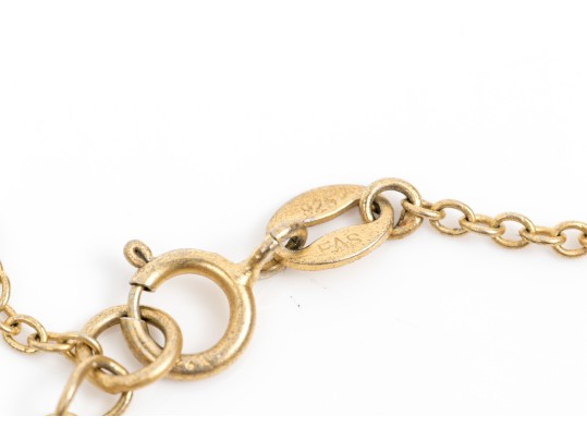 Two Stylish Vermeil Sterling Pendant Necklaces