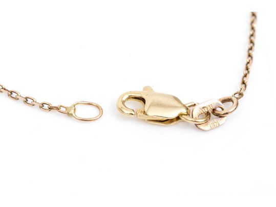 14K Chain Necklace With Colorful Stationed Stones