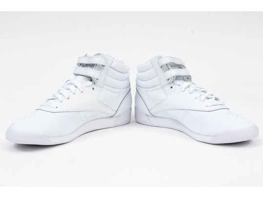 Reebok White Leather Classic Retro Velcro High Tops, Size 8