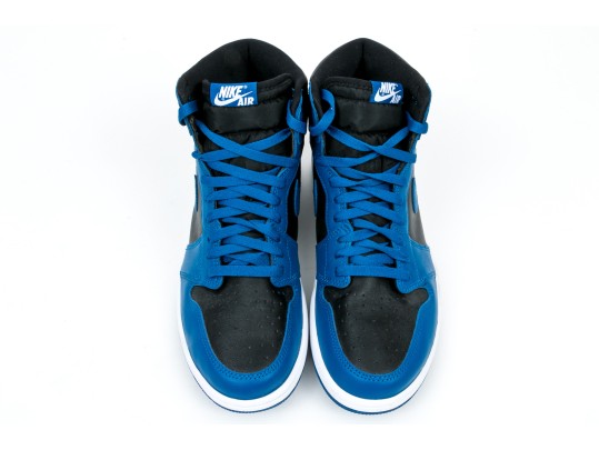Nike Chic Leather High Top Air Jordans, Black, Blue, White, Size 11