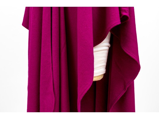 Saks Jacques De Loux Long Length  Fuchsia 100% Cashmere Wrap, OSFA