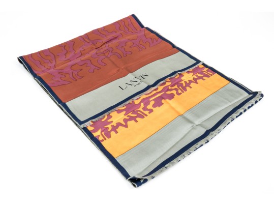 Lanvin Spectacular 70's Vintage Patterned Silk Scarf