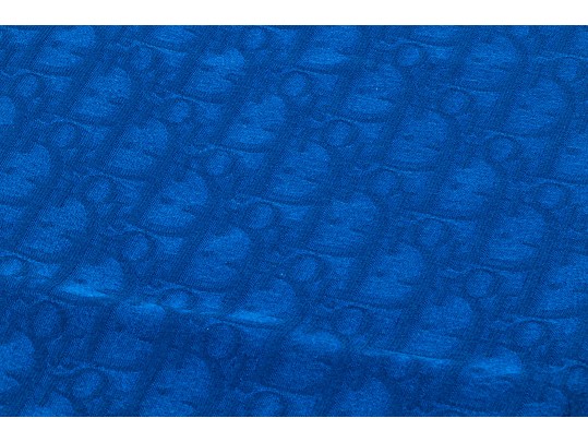 Christian Dior Fabulous Blue Vintage Silk Scarf, Logo Patterned