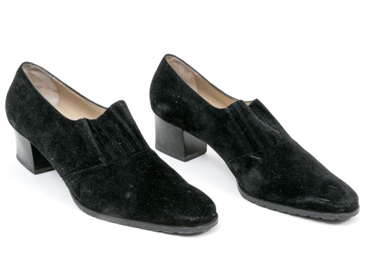 Salvatore Ferragamo Handsome Black Suede Loafer, Size 10B