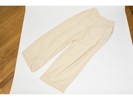 Calvin Klein/Bergdorf Goodman Beautiful Ivory Silk Pants,  Size 12