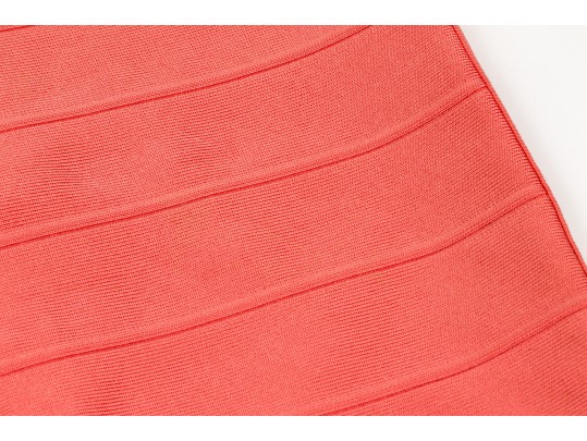 Hervé Léger Lovely Coral Sleeveless Sheath Dress, Size Small