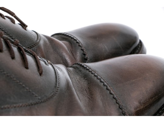 Gucci Gents Brown Leather Lace Up Loafers, Size 8 1/2