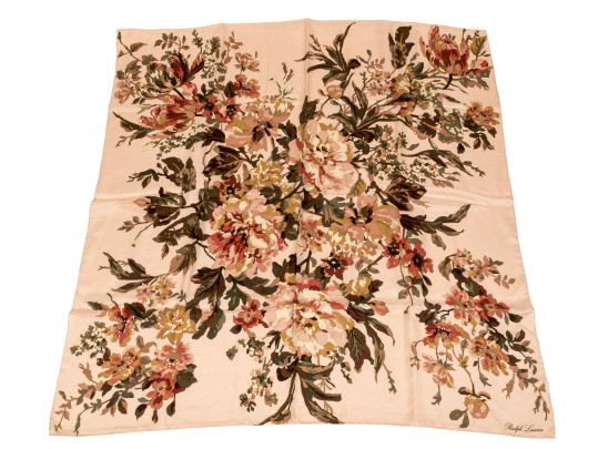 Ralph Lauren Lot Of Assorted Pastel Floral Motif Scarves