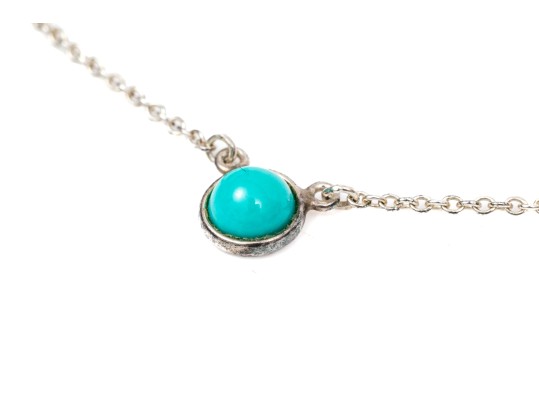 Sterling Tiffany & Co. Peretti Turquoise And Diamond Necklace