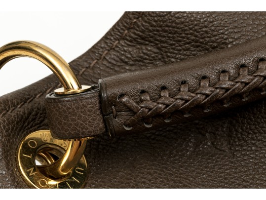 Louis Vuitton Beautiful Brown Taupe Embossed Leather Hobo Bag